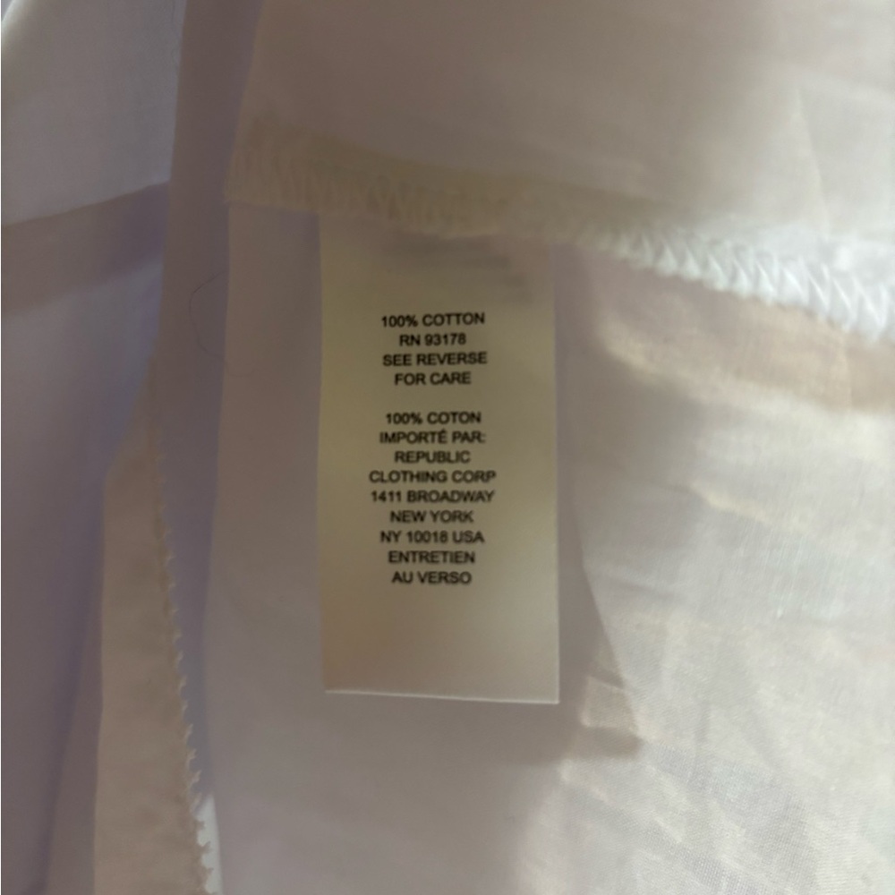 Ellie Tahari White Ruffled Neck and Sleeves Cotton Blouse - Picture 7 of 7